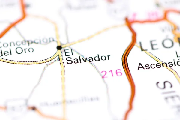 Salvador México Sobre Mapa — Fotografia de Stock