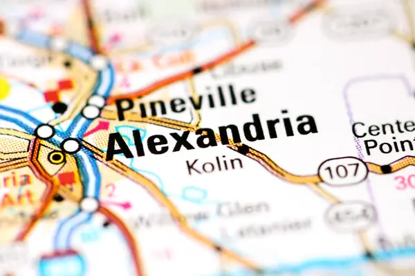 Alexandrië Louisiana Usa Een Kaart — Stockfoto