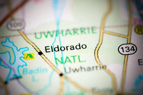 Eldorado 北卡罗莱纳州 地图上的美国 — 图库照片