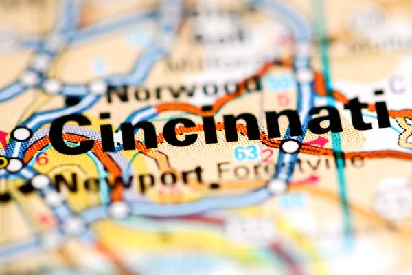 シンシナティ オハイオ州 地理地図上のアメリカ — ストック写真