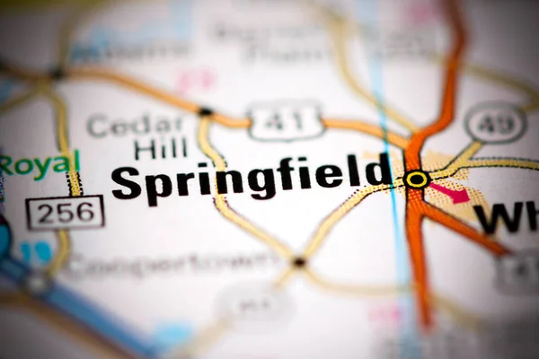 Springfield Tennessee Usa Mapě Geografie — Stock fotografie