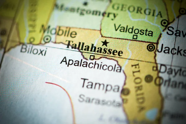 Tallahassee Stany Zjednoczone Mapie Geograficznej — Zdjęcie stockowe