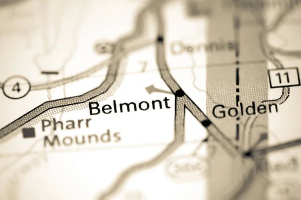 Belmont Mississippi Usa Mapě — Stock fotografie