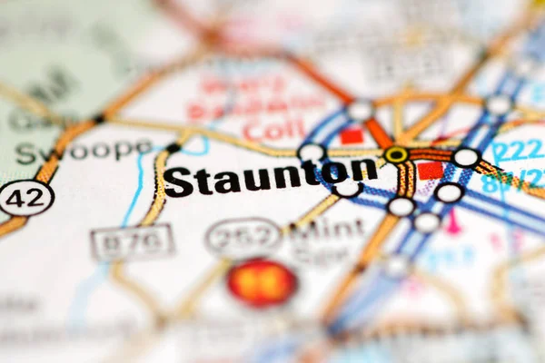 Staunton Virginia Eeuu Mapa Geográfico — Foto de Stock