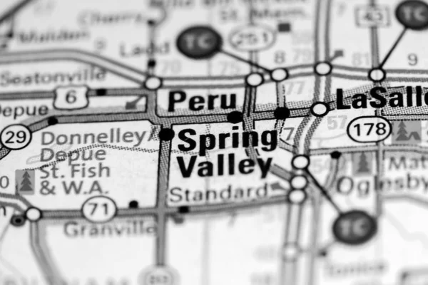 Spring Valley Illinois Eeuu Mapa —  Fotos de Stock