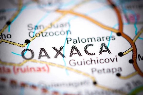 Oaxaca. Mexico on a map