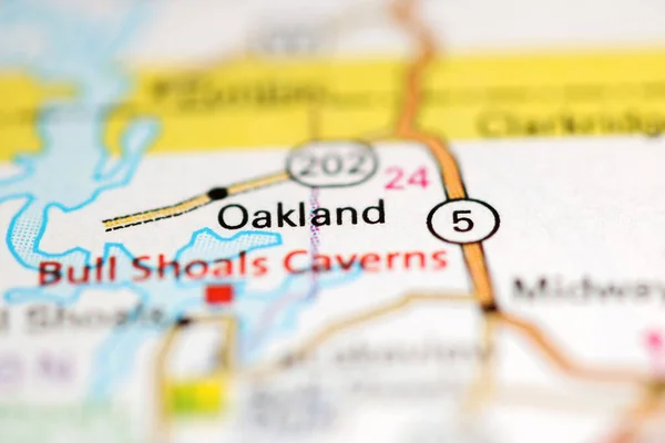 Oakland Arkansas Eeuu Mapa Geográfico — Foto de Stock