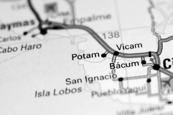 Potam. Mexico on a map