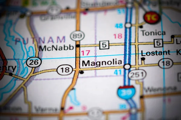 Magnólia Vagyok Illinois Ban Usa Térképen — Stock Fotó