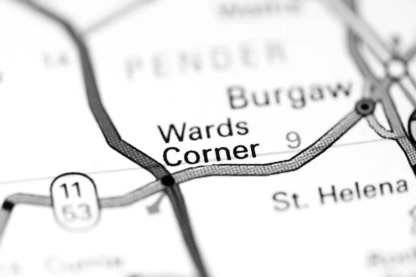 ウォーズ コーナー ノースカロライナ州 地図上のアメリカ — ストック写真