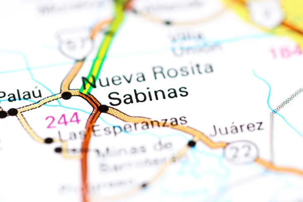 Sabinas México Mapa —  Fotos de Stock