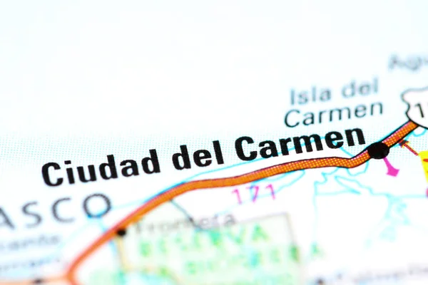 Ciudad del Carmen. Mexico on a map