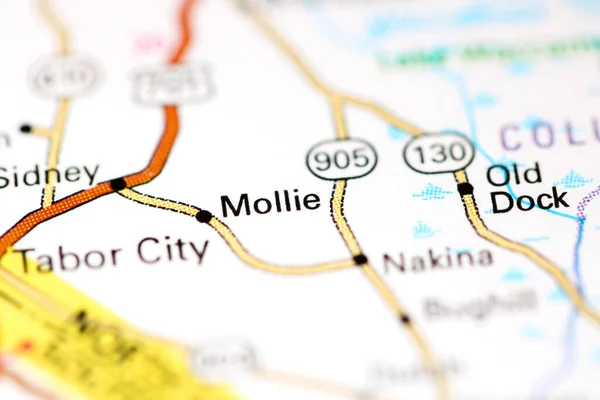 Mollie Carolina Norte Eua Sobre Mapa — Fotografia de Stock