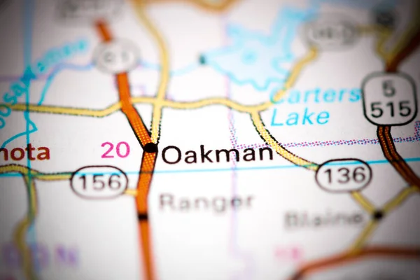 Oakman Georgia Eeuu Mapa — Foto de Stock
