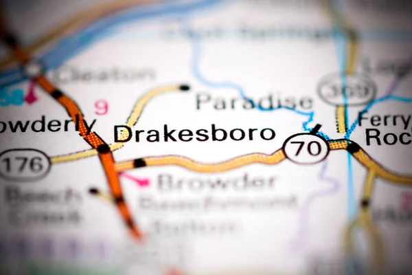 Drakesboro Kentucky Eua Sobre Mapa Geografia — Fotografia de Stock