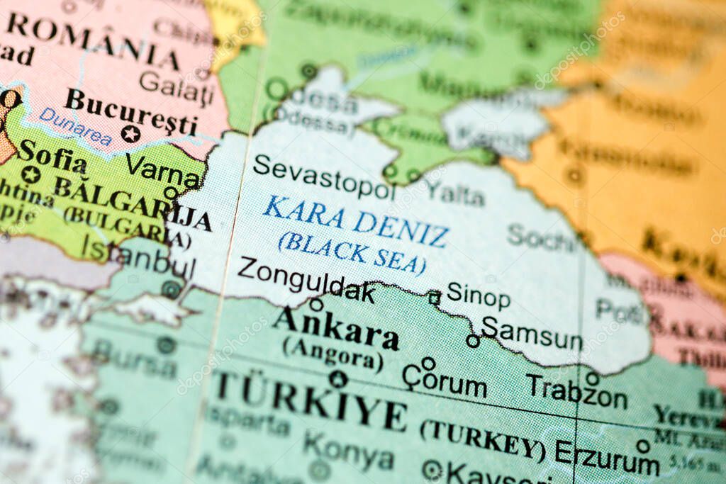 Kara Deniz. Europe on a geography map