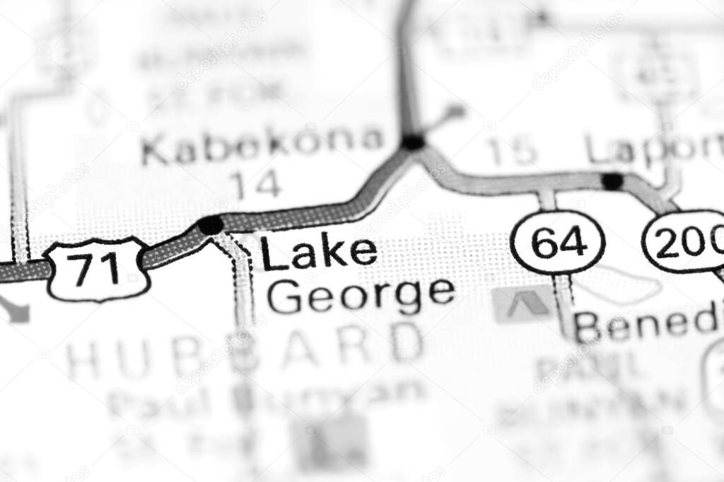 Lake George. Minnesota. USA on a map