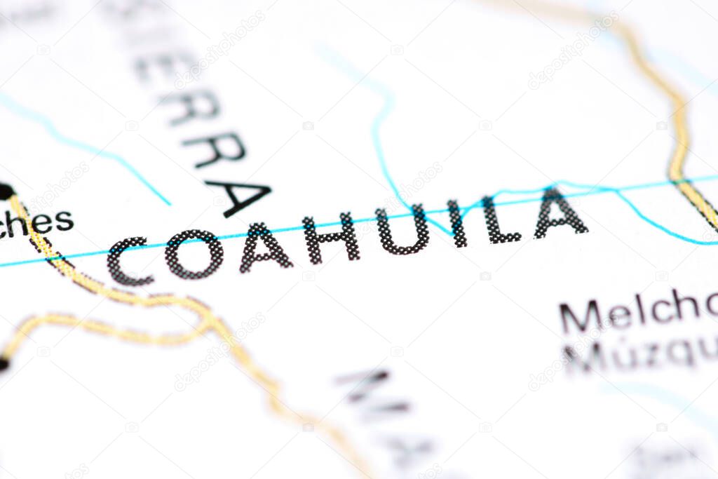Coahuila. Mexico on a map