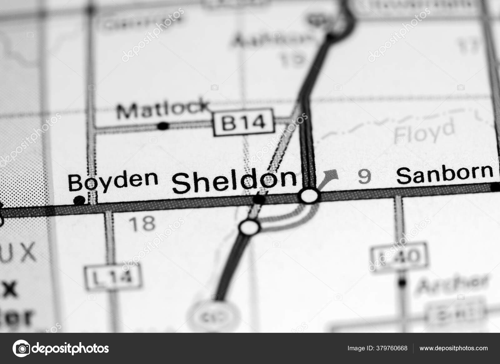 Sheldon Iowa Usa Map Stock Photo by ©aliceinwonderland2020 379760668
