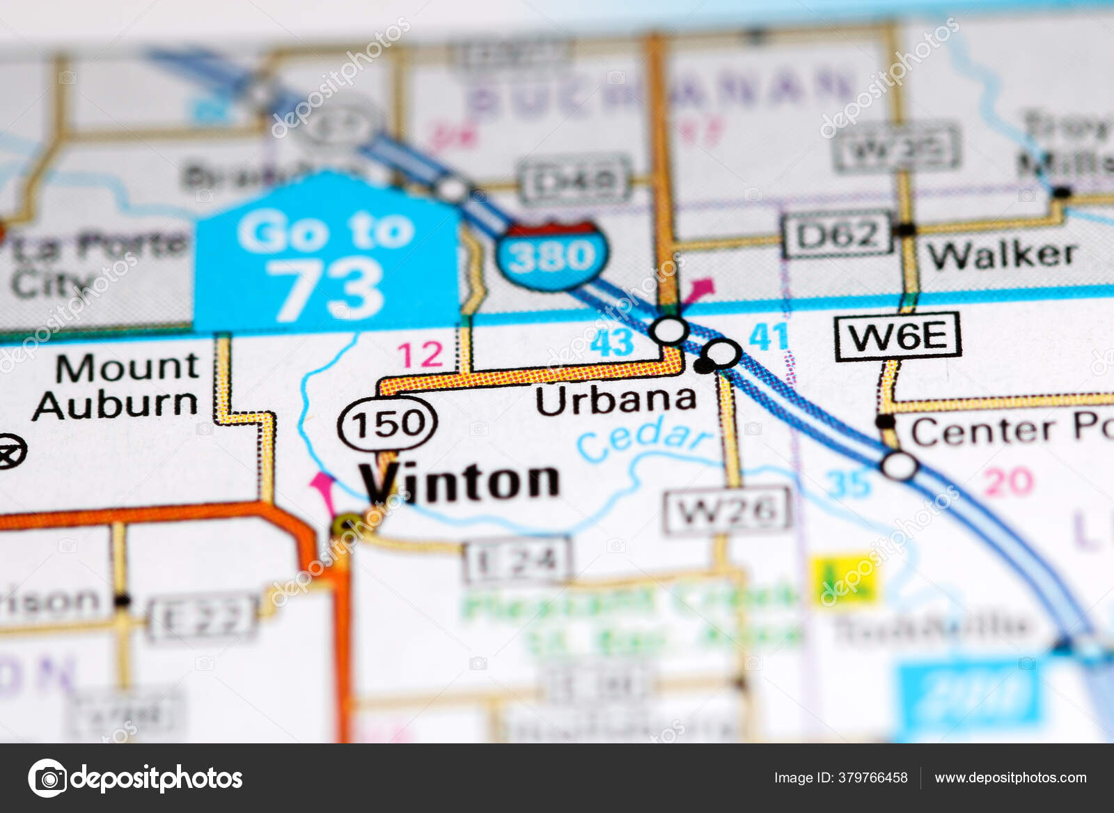 Urbana Dans Iowa États Unis Sur Une Carte — Photographie