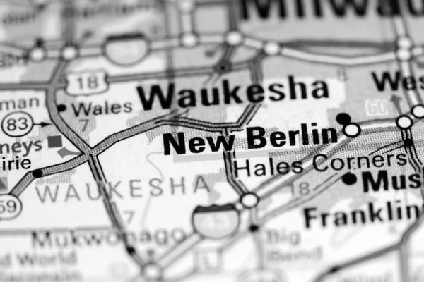 New Berlin. Wisconsin. USA on a map