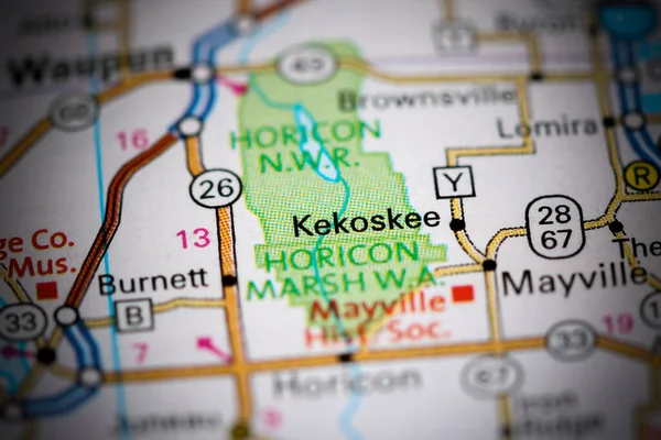 Kekoskee Wisconsin Abd Haritada — Stok fotoğraf