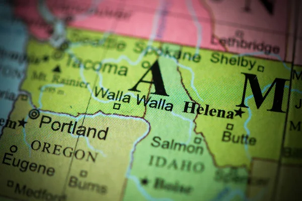 Walla Walla États Unis Sur Une Carte Géographique — Photo