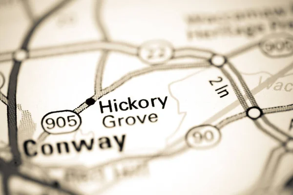 Hickory Grove Augusta Eua Sobre Mapa — Fotografia de Stock
