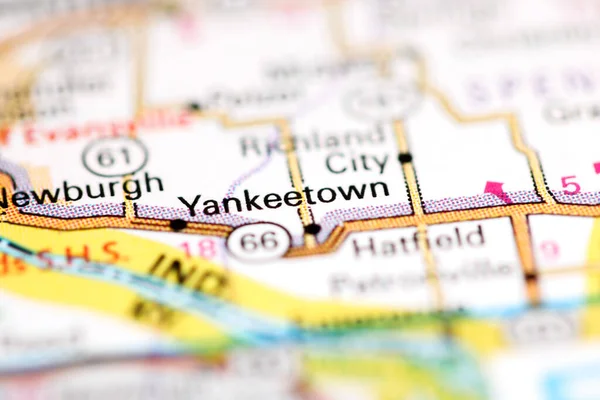 Yankeetown Indiana Abd Coğrafya Haritasında — Stok fotoğraf
