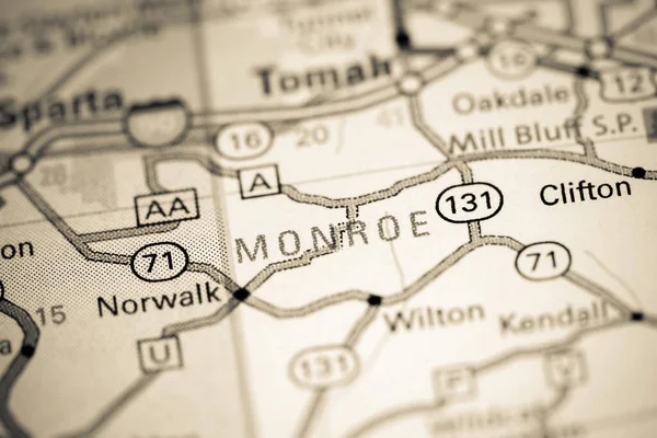 Monroe Wisconsin Abd Haritada — Stok fotoğraf