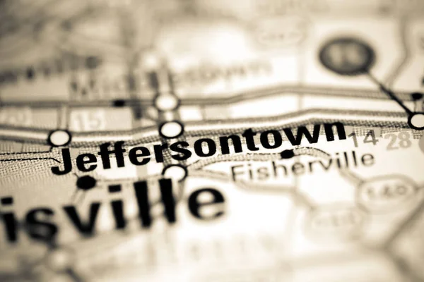 Jeffersontown Kentucky Eua Sobre Mapa Geografia — Fotografia de Stock