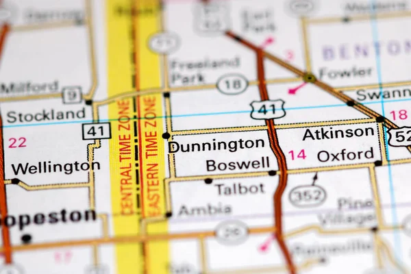 Dunnington Indiana Usa Auf Einer Karte — Stockfoto