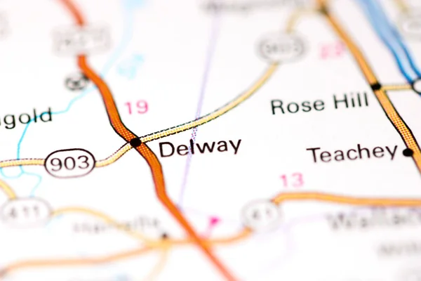 Delway Carolina Del Norte Eeuu Mapa — Foto de Stock
