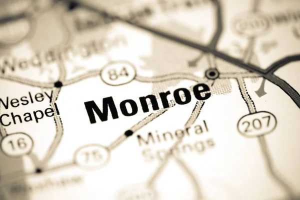 Det Monroe Nordcarolina Usa Karta — Stockfoto