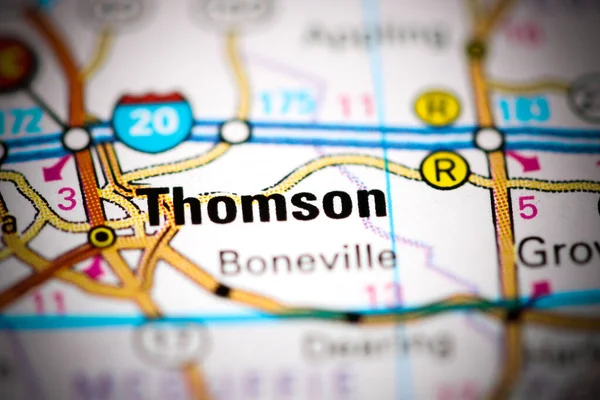 トムソン ジョージア 地図上のアメリカ — ストック写真