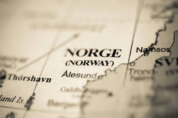 ノルウェーだ 地理地図上のヨーロッパ — ストック写真