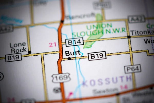 Burt Iowa Stati Uniti Una Mappa — Foto Stock