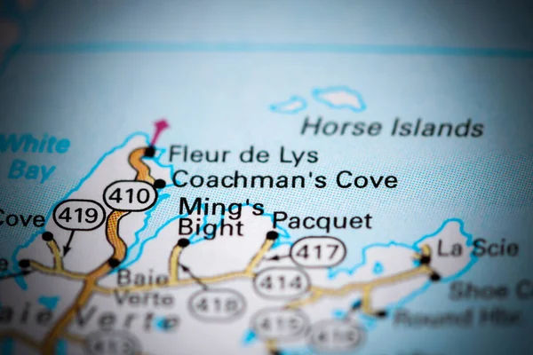 Coachman\'s Cove. Canada on a map