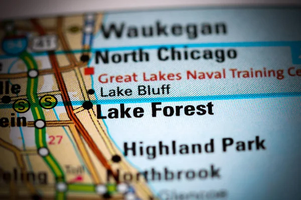 Lake Forest Illinois Eua Sobre Mapa — Fotografia de Stock