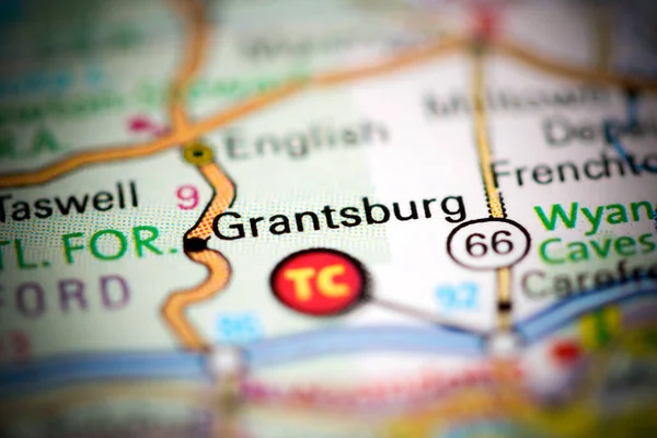 Grantsburg Indiana Eua Sobre Mapa Geografia — Fotografia de Stock