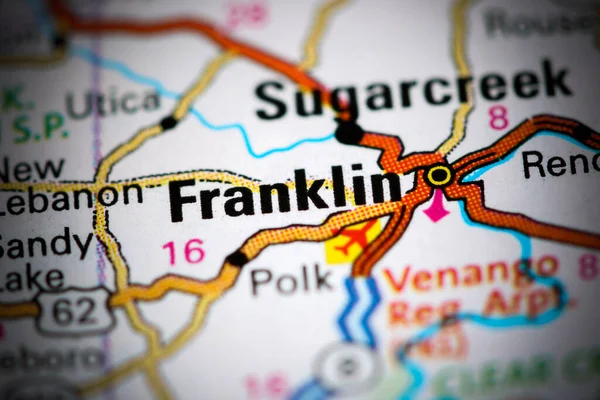 Franklin Pennsylvania Eeuu Mapa —  Fotos de Stock