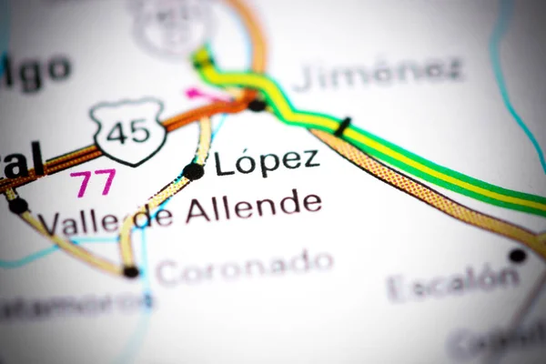 Lopez México Sobre Mapa — Fotografia de Stock