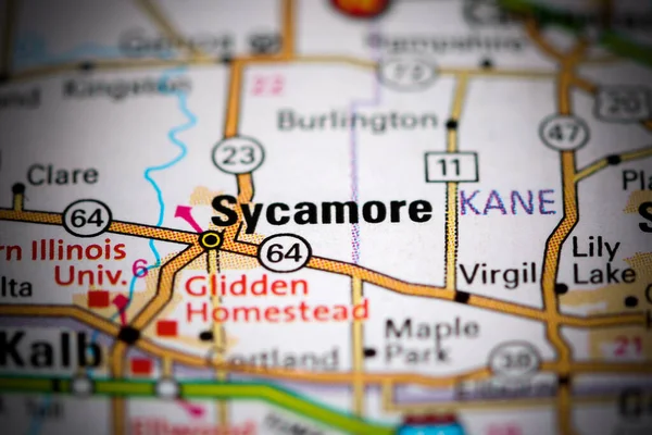 Sycamore Stanie Illinois Usa Mapie — Zdjęcie stockowe