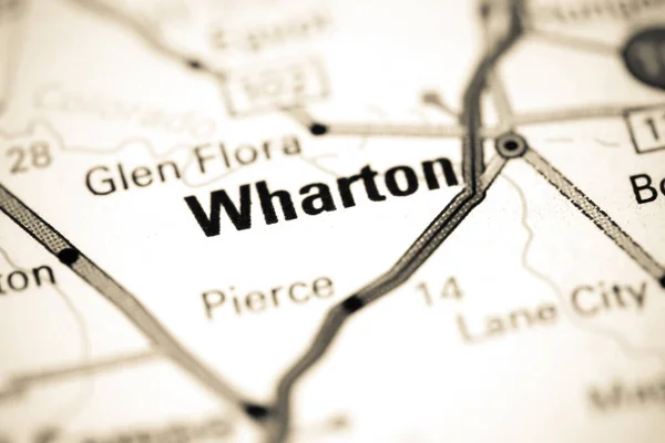 Wharton Texas Eua Sobre Mapa — Fotografia de Stock