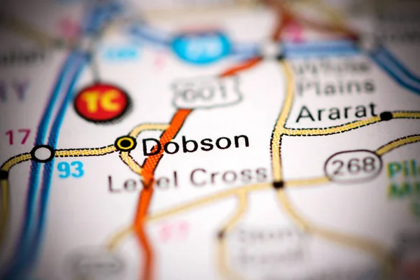 ドブソンだ ノースカロライナ州 地理地図上のアメリカ — ストック写真