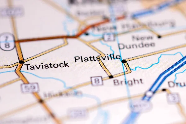 Plattsville. Canada on a map