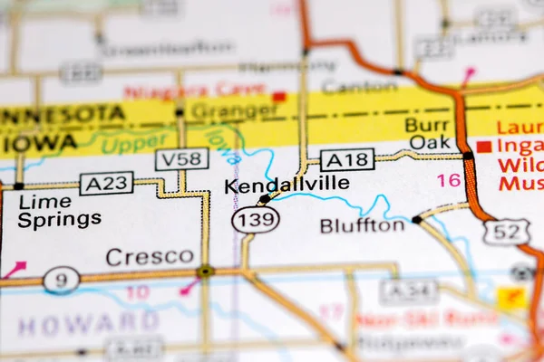 Kendallville Iowa Eeuu Mapa — Foto de Stock