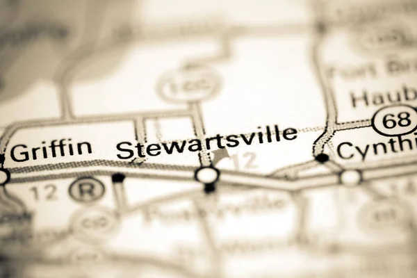 Stewartsville Indiana Eua Sobre Mapa Geografia — Fotografia de Stock
