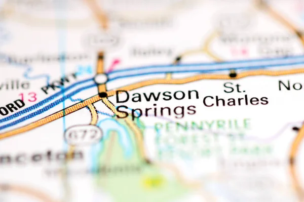 ドーソン スプリングス ケンタッキー州 地理地図上のアメリカ — ストック写真