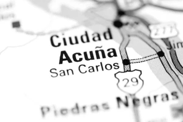 Ciudad Acuna. Mexico on a map